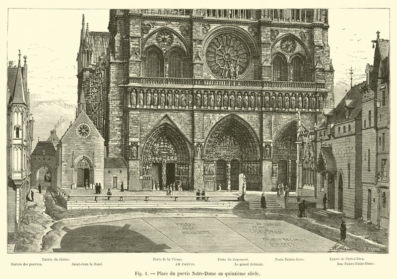 Place du parvis Notre-Dame a tizenötödik században alkotó: French School