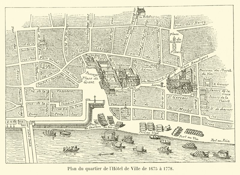 A Hotel de Ville negyed terve 1675-től 1778-ig alkotó: French School