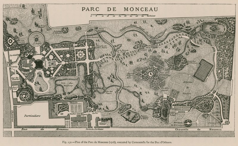A Parc de Monceau terve (1718), Carmontelle készítette Due dOrleans számára alkotó: French School