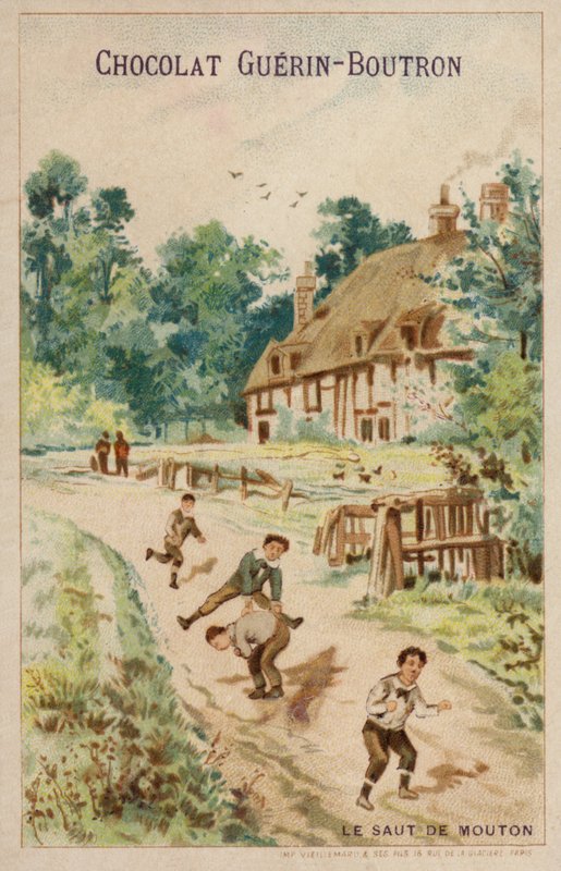 Ugrásbéka játék (chromolitho) alkotó: French School