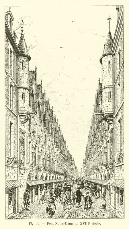 Notre-Dame híd a 18. században alkotó: French School