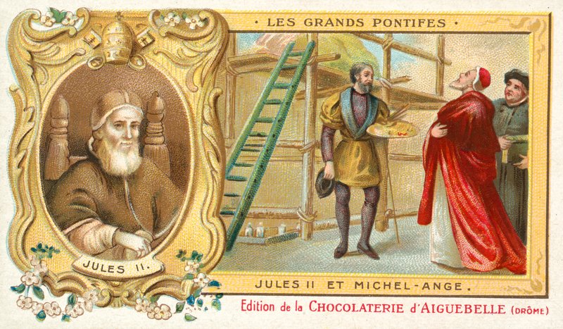 Julius pápa Michelangelóval alkotó: French School