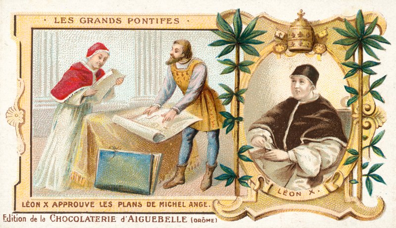 X. Leó pápa jóváhagyta Michelangelo terveit alkotó: French School