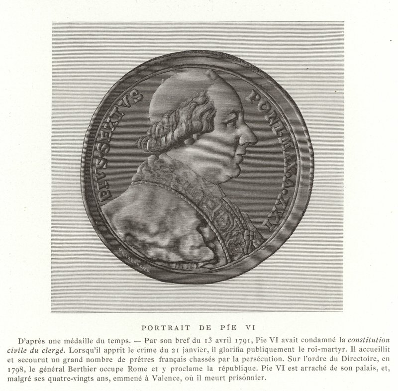 Pius pápa VI alkotó: French School