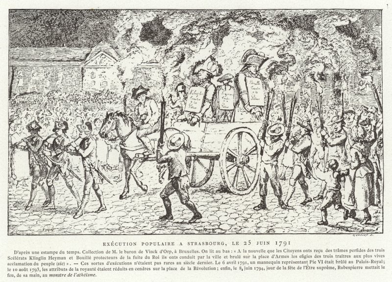Népszerű kivégzés Strasbourgban, 1791. június 25-én alkotó: French School