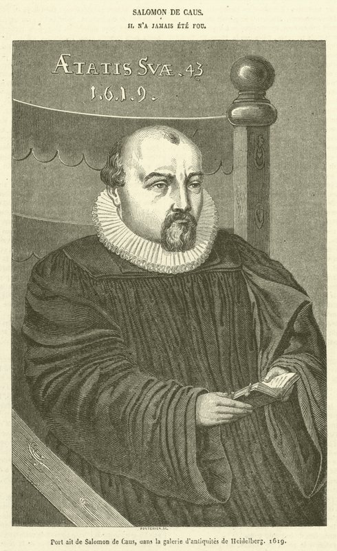 Salomon de Caus portréja, a Heidelbergi Régiségtárban alkotó: French School