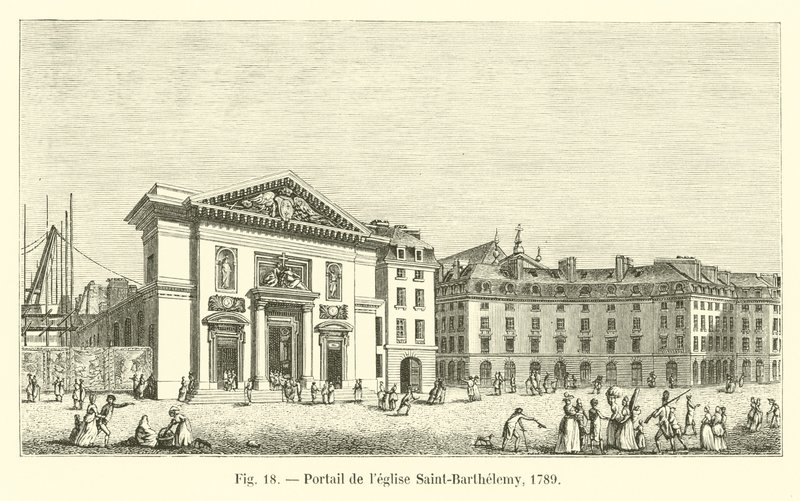 A Saint-Barthelemy-templom portálja, 1789 alkotó: French School