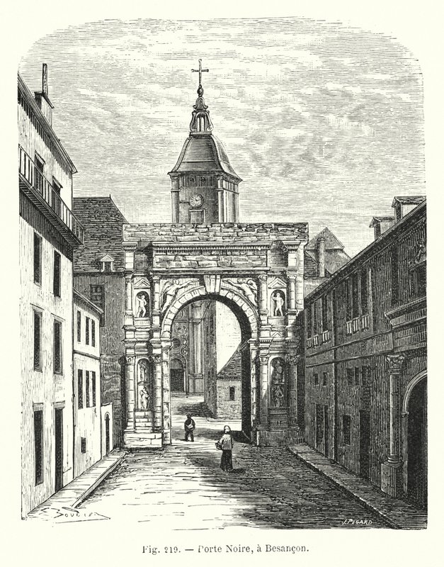 Fekete kapu, Besanconban (metszet) alkotó: French School