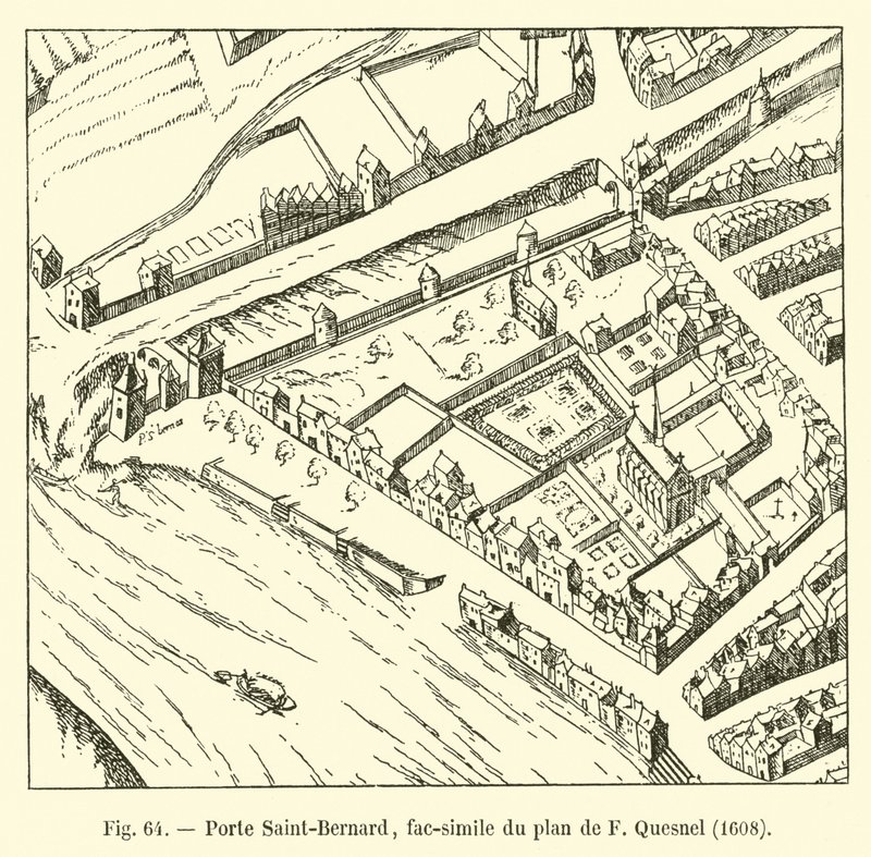 Porte Saint-Bernard, F Quesnel tervének fakszimile, 1608 alkotó: French School