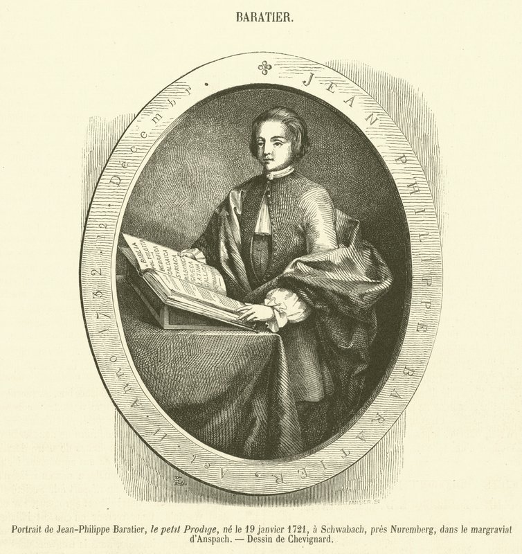 Jean-Philippe Baratier portréja (metszet) alkotó: French School