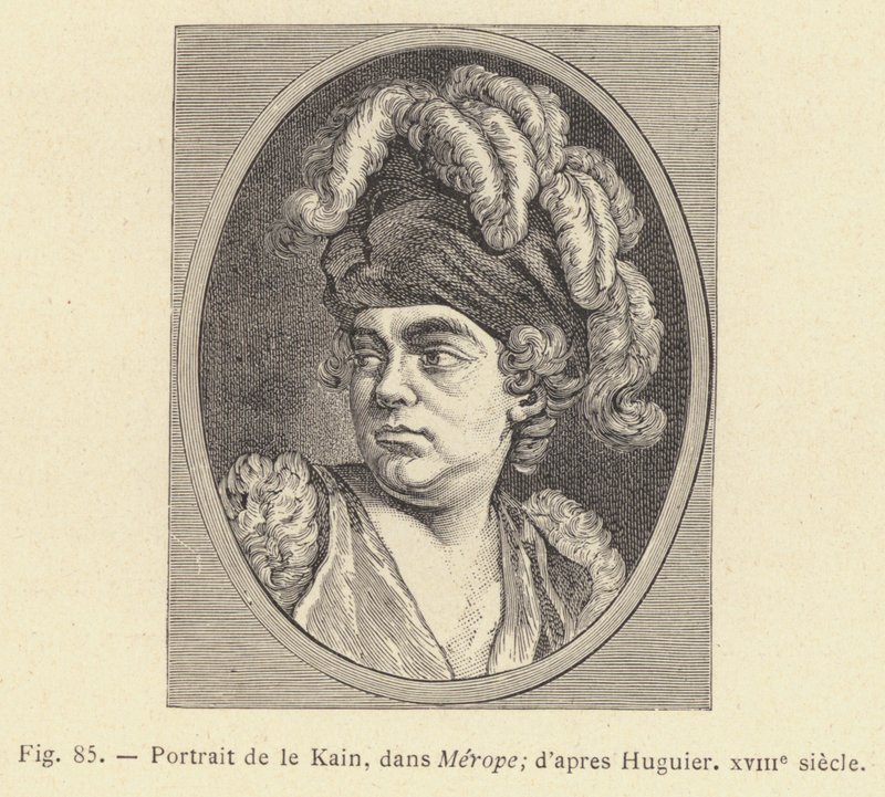 Le Kain portréja, Merope-ban, Huguier után, 18. század (metszet) alkotó: French School