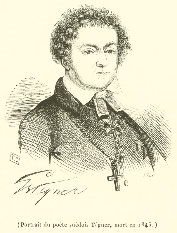 Tegner svéd költő portréja, aki 1845-ben halt meg alkotó: French School