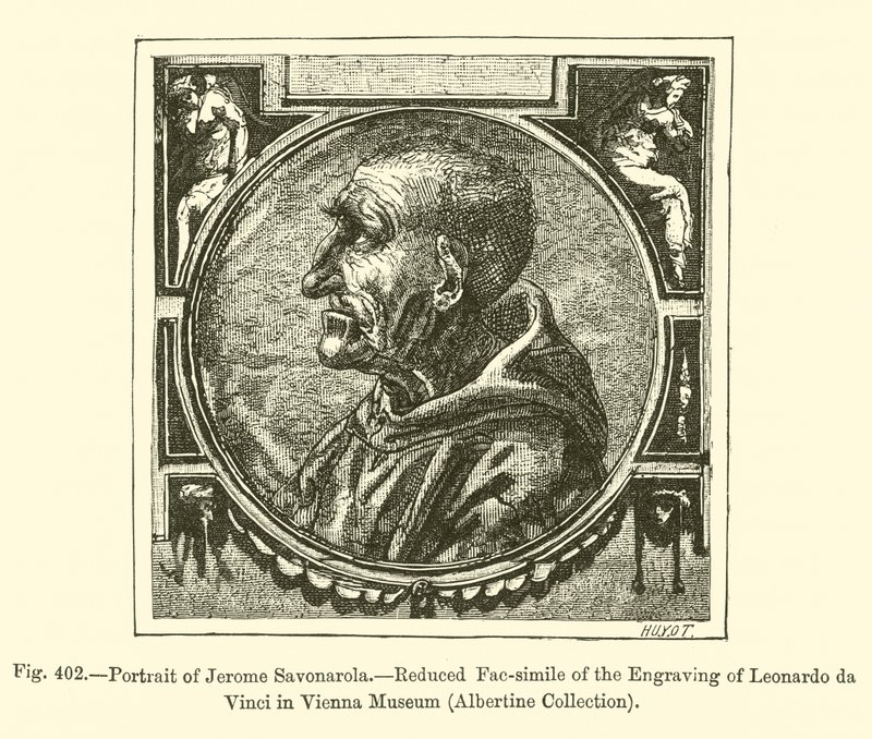 Jerome Savonarola portréja (metszet) alkotó: French School