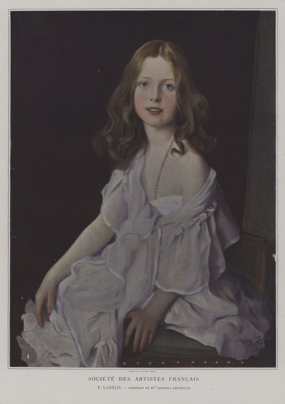 Mademoiselle Daniela Grunelius portréja (színes litó) alkotó: French School