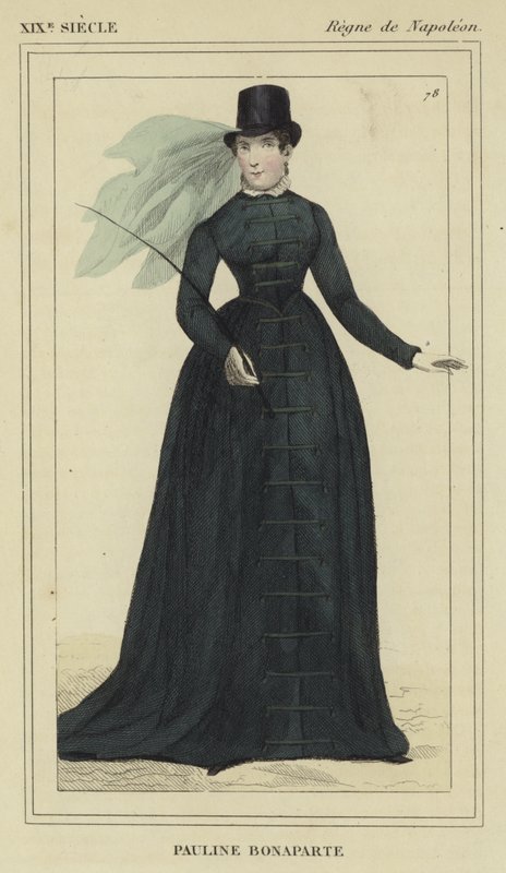 Pauline Bonaparte portréja (színes metszet) alkotó: French School