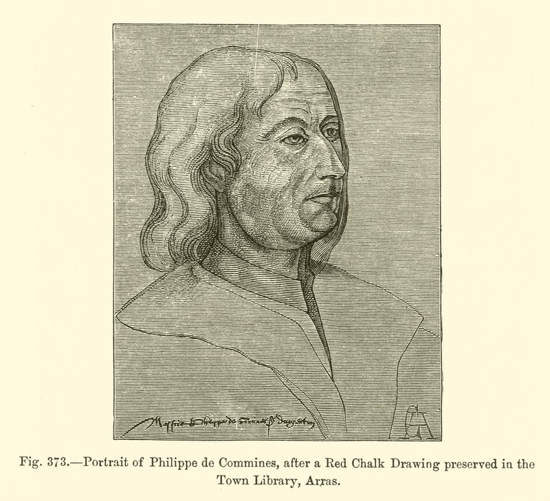 Philippe de Commines portréja, a Városi Könyvtárban őrzött vörös krétás rajz után, Arras (metszet) alkotó: French School