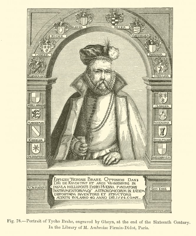 Tycho Brahe portréja, Gheyn metszete, a tizenhatodik század végén (metszet) alkotó: French School