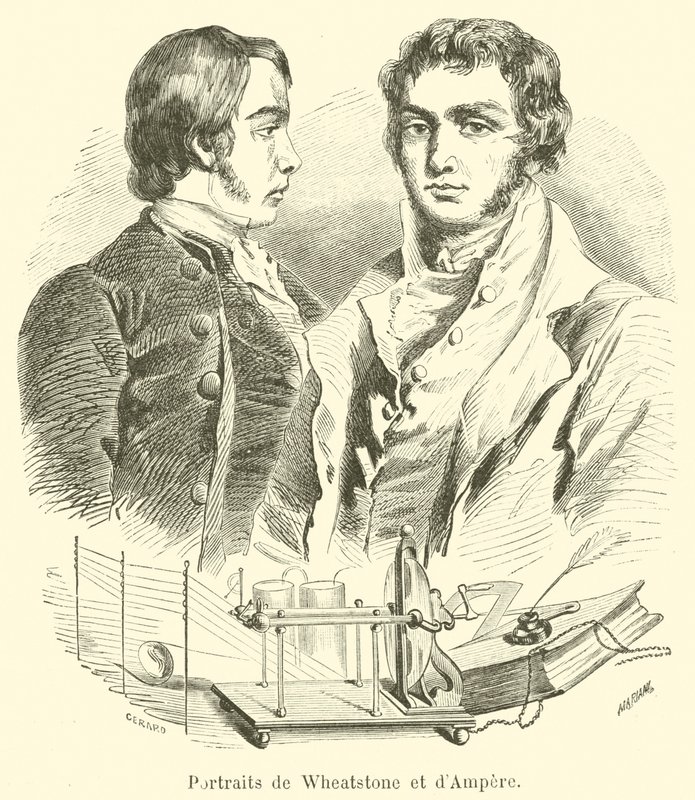 Wheatstone és Ampere portréi alkotó: French School
