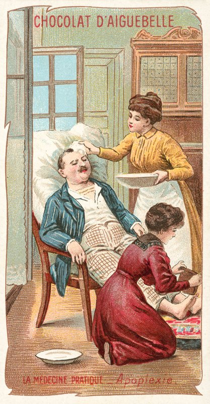 Gyakorlati orvoslás - apoplexia (chromolitho) alkotó: French School