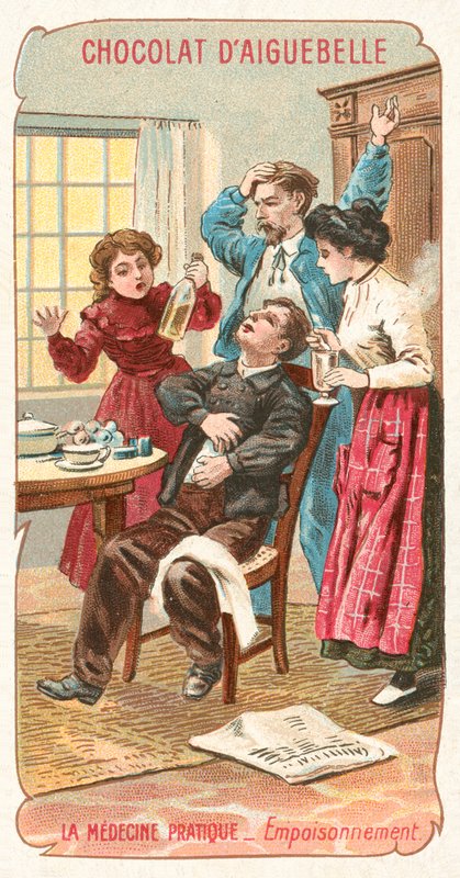 Gyakorlati orvoslás - mérgezés (chromolitho) alkotó: French School
