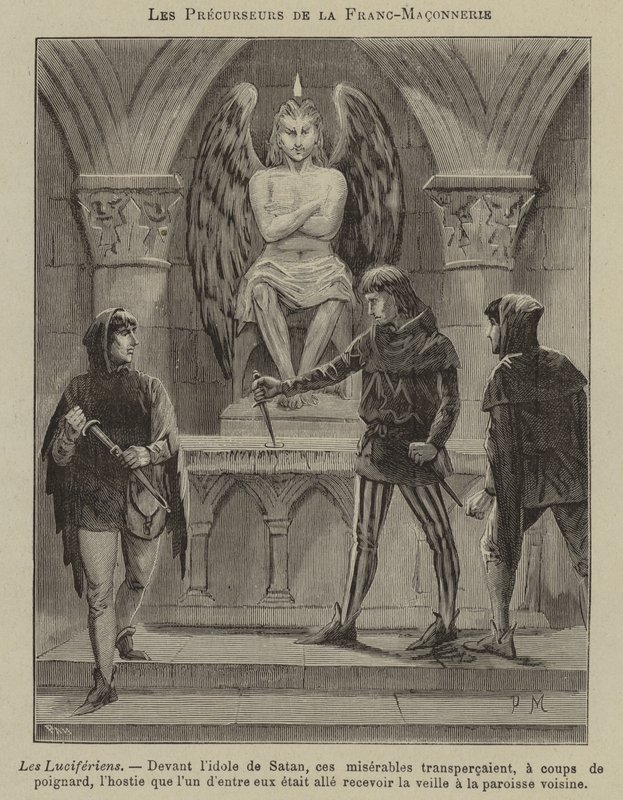 A szabadkőművesség elődjei: a luciferiánusok (metszet) alkotó: French School