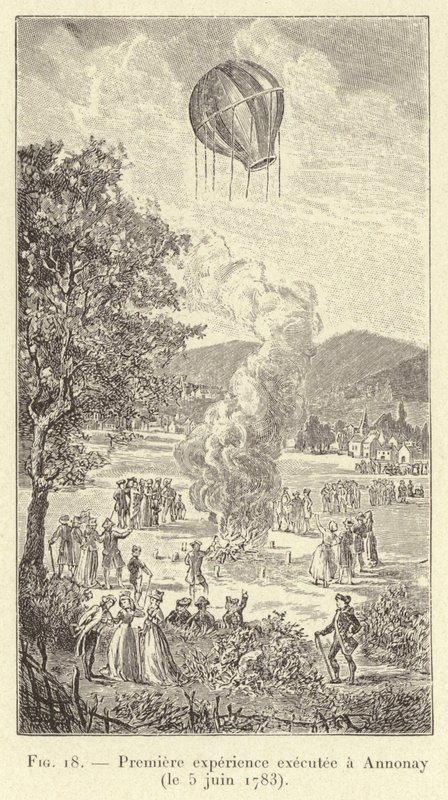 Az első kísérlet Annonayban (1783. június 5.) (metszet) alkotó: French School