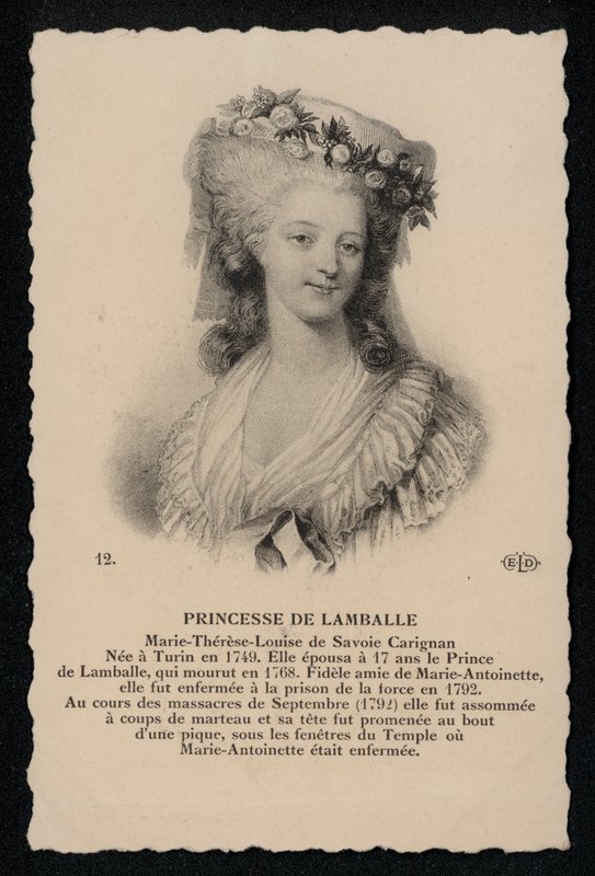 De Lamballe hercegnő (litho) alkotó: French School
