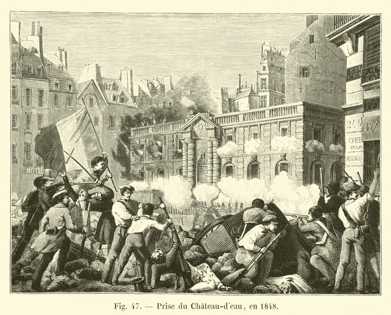 Chateau-deau elfoglalása 1848-ban alkotó: French School