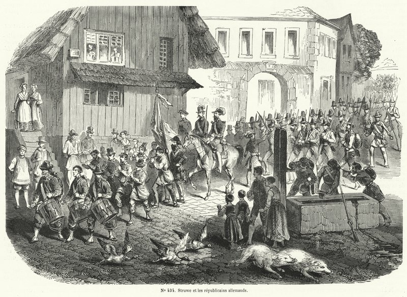 Gustav Struve és a német köztársaságiak körmenete, 1848-as forradalom alkotó: French School