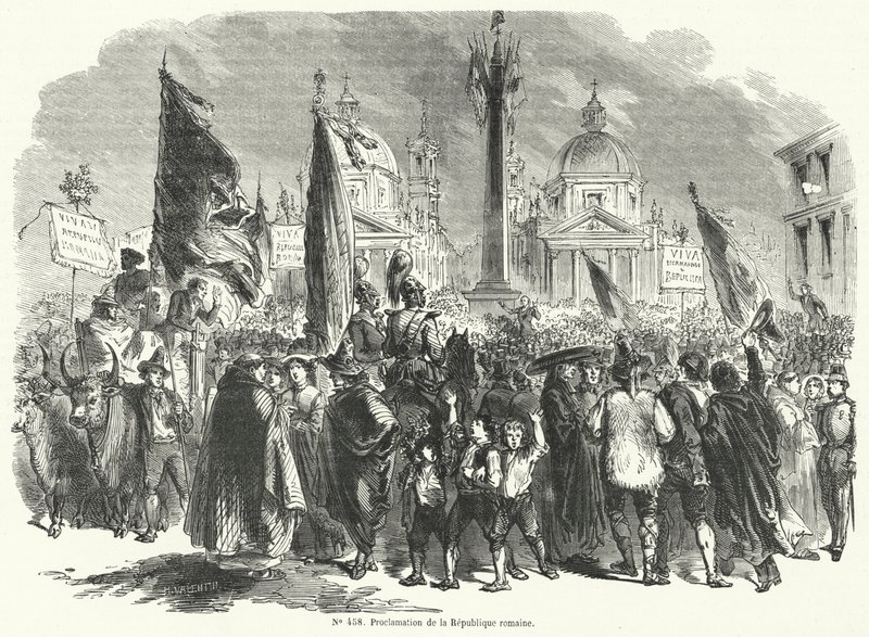 A Római Köztársaság kikiáltása, Olaszország, 1849. február 9 alkotó: French School