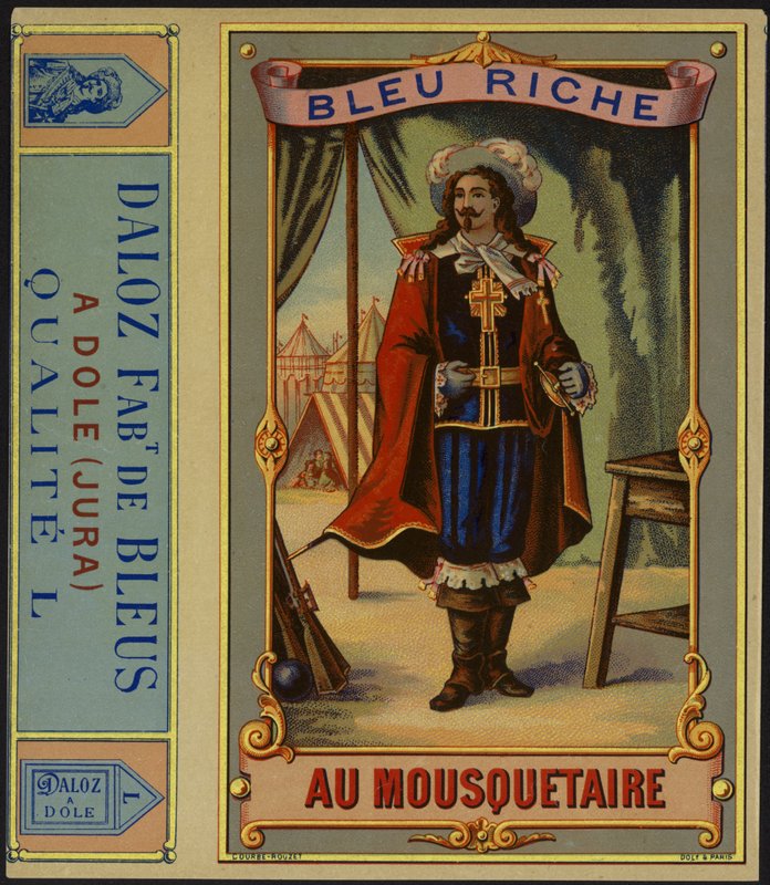 A Bleu Riche au Mousquetaire termékcímkéje alkotó: French School