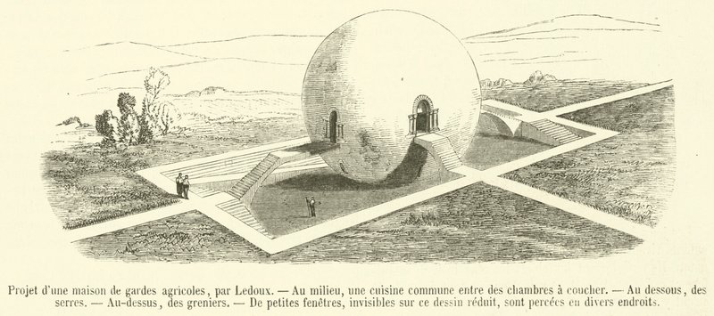 Mezőgazdasági őrház projektje (metszet) alkotó: French School