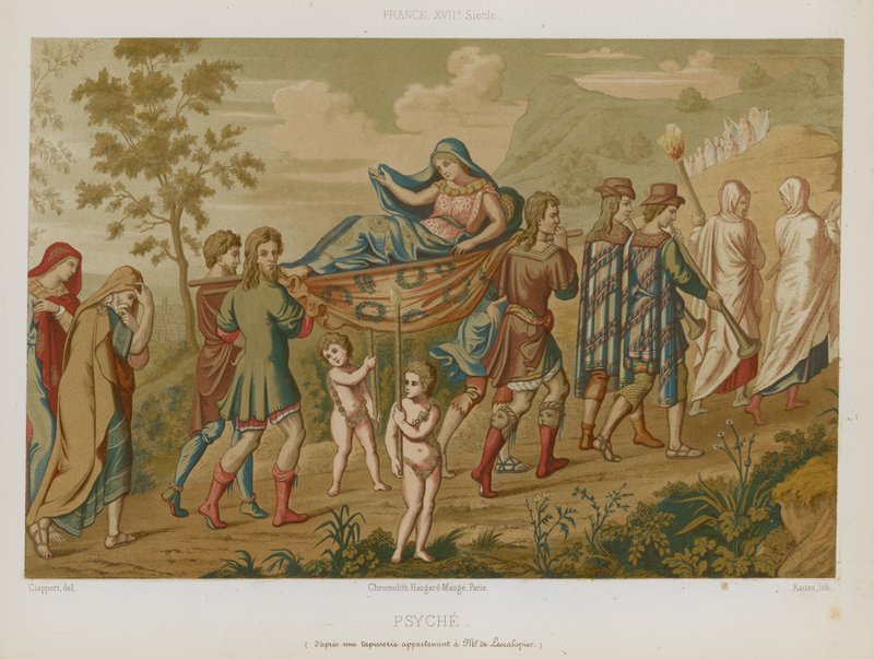 Psychét hordágyon vitték a magasba alkotó: French School