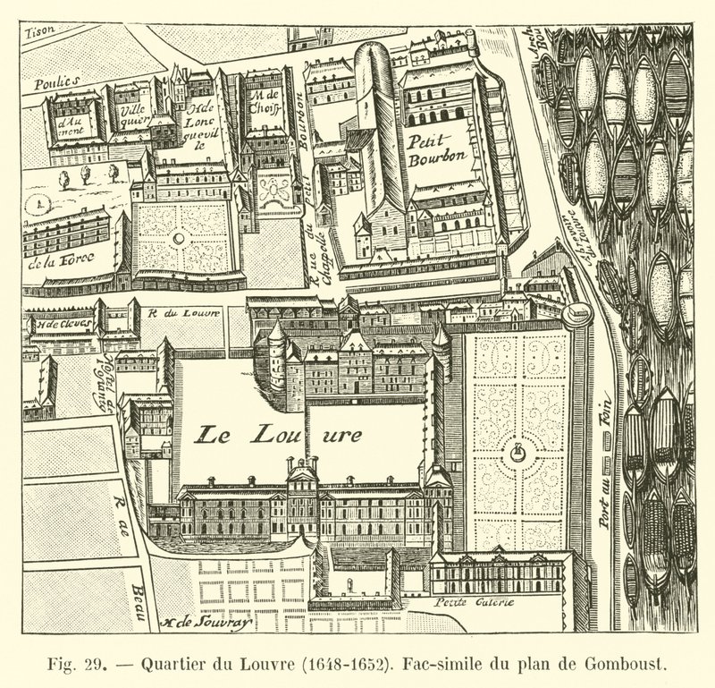 Louvre kerület, 1648-1652, Gomboust térképének fakszimile alkotó: French School