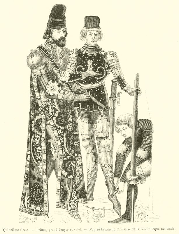Tizenötödik század, Prince, Grand Esquire és inas (metszet) alkotó: French School