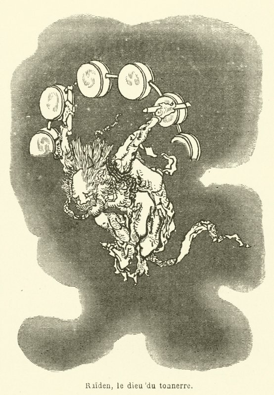 Raiden, a mennydörgés istene (metszet) alkotó: French School