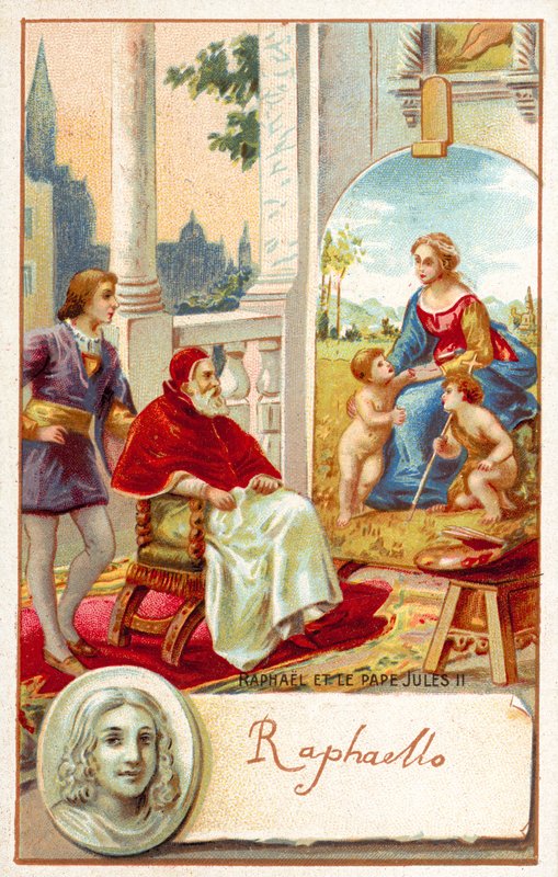 Rafael és II. Julius pápa (chromolitho) alkotó: French School