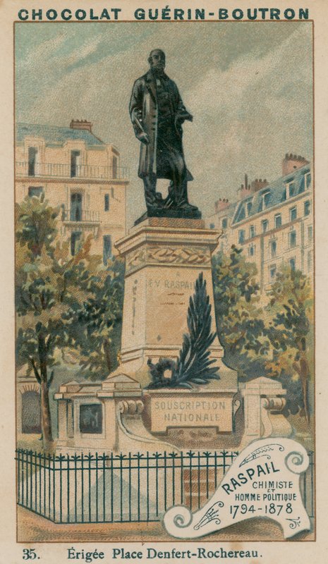Raspail vegyész és politikus, 1794-1878. Felépítették a Denfert-Rochereau-t alkotó: French School