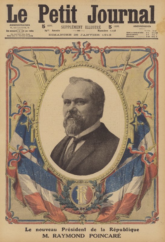 Raymond Poincare, a Francia Köztársaság új elnöke (színes litó) alkotó: French School