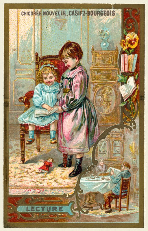 Olvasás (chromolitho) alkotó: French School