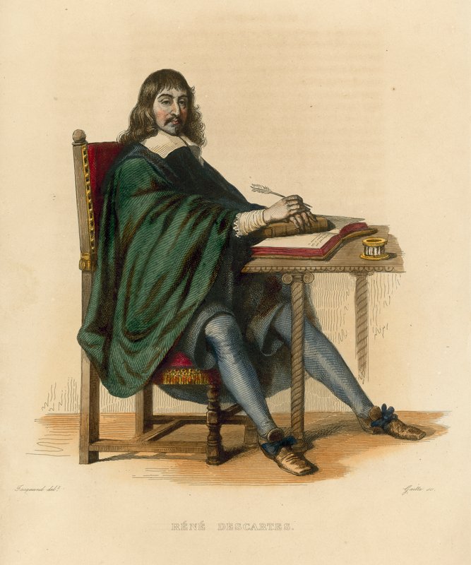 Rene Descartes (színes metszet) alkotó: French School