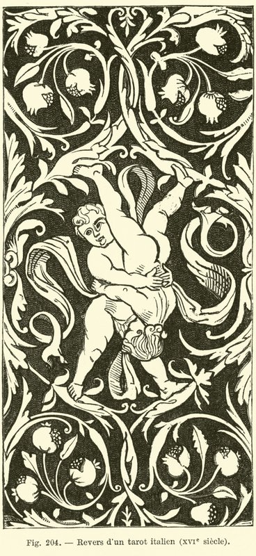 Egy olasz tarot kártya hátoldala alkotó: French School