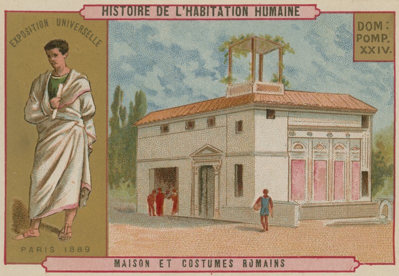 Római ház és jelmezek alkotó: French School