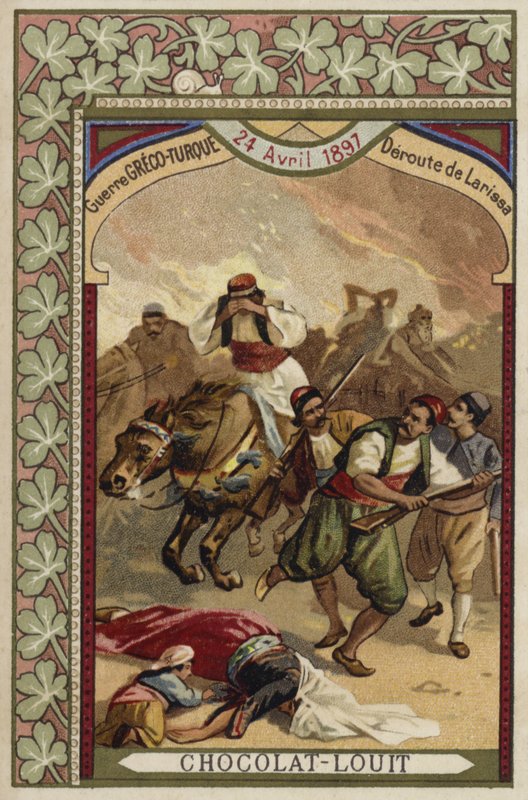 A görögök kitörése Larissánál, görög-török háború, 1897. április 24 alkotó: French School
