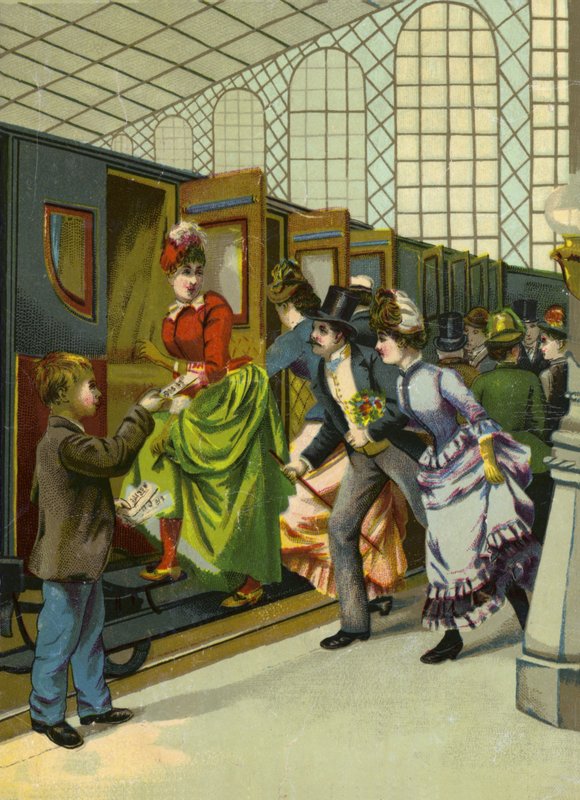 Rohan, hogy felszálljon a vonatra alkotó: French School