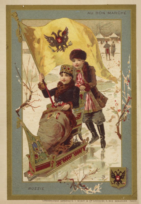 Orosz lányok a jégen alkotó: French School