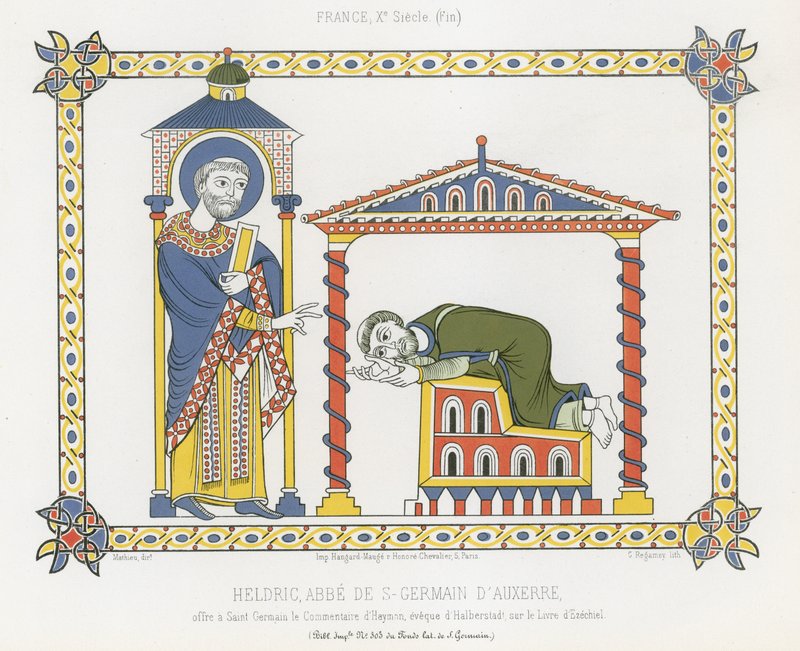 Saint Germain és Heldric a Saint-Germain dAuxerre-i apátságban alkotó: French School