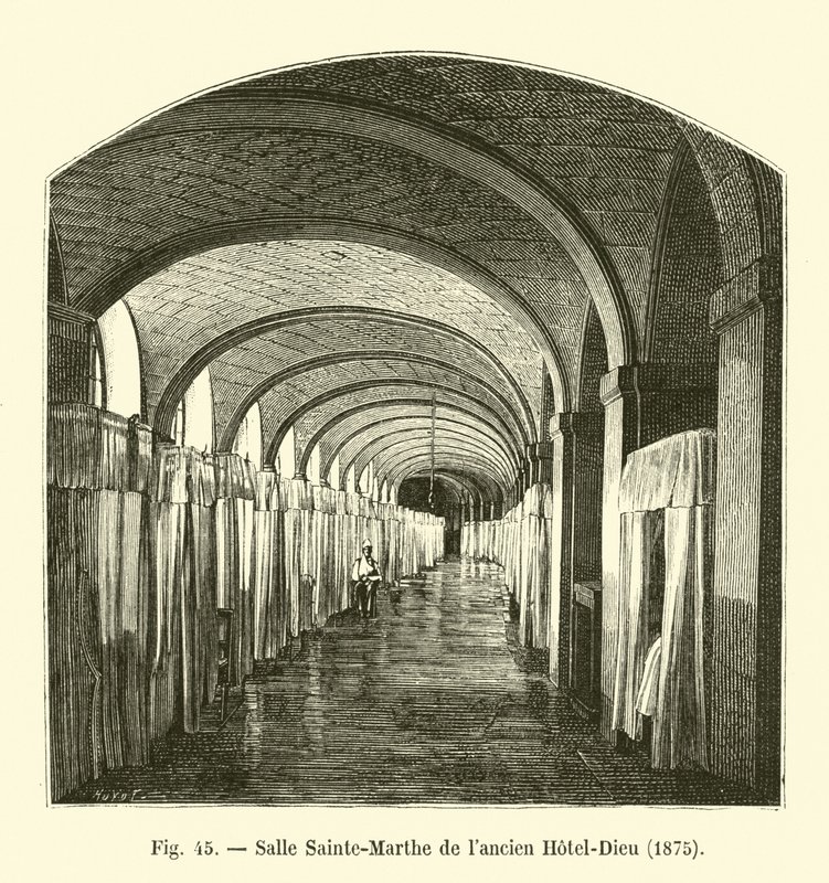 Az egykori Hotel-Dieu Sainte-Marthe szobája, 1875 alkotó: French School