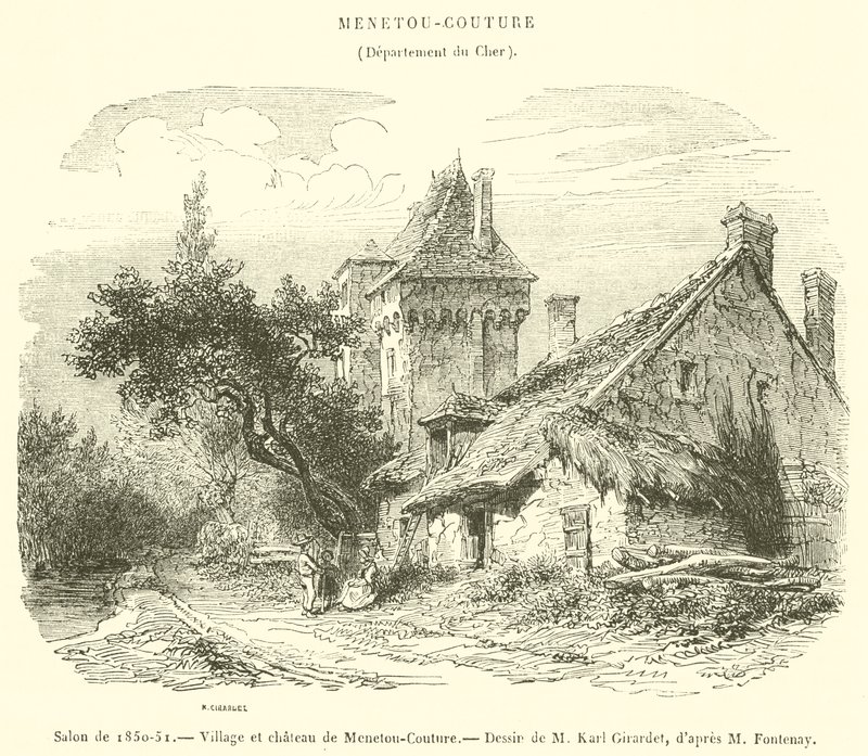 Nappali 1850-51, Menetou-Couture faluja és kastélya (metszet) alkotó: French School