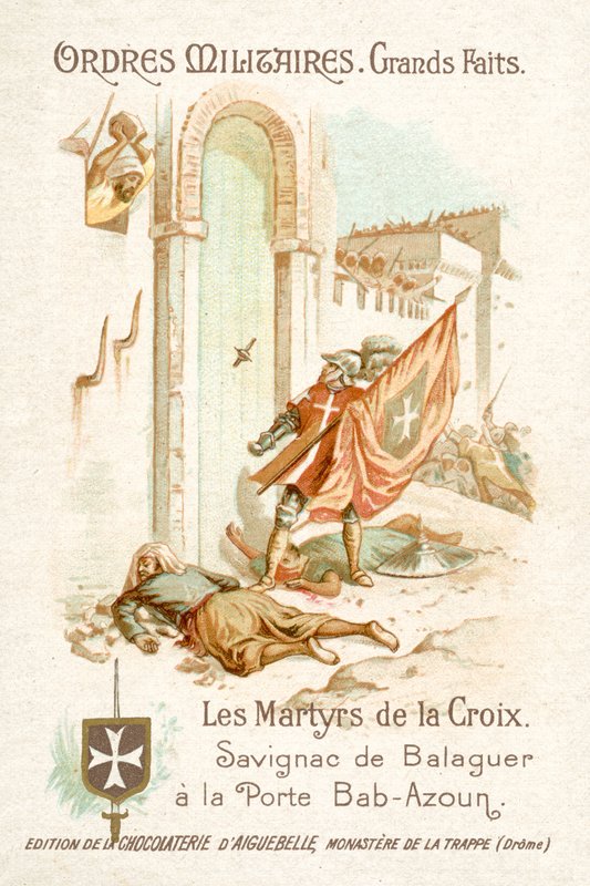 Savignac de Balaguer, a máltai lovagok zászlóvivője, a Bab-Azoun kapuja előtt, Algír alkotó: French School